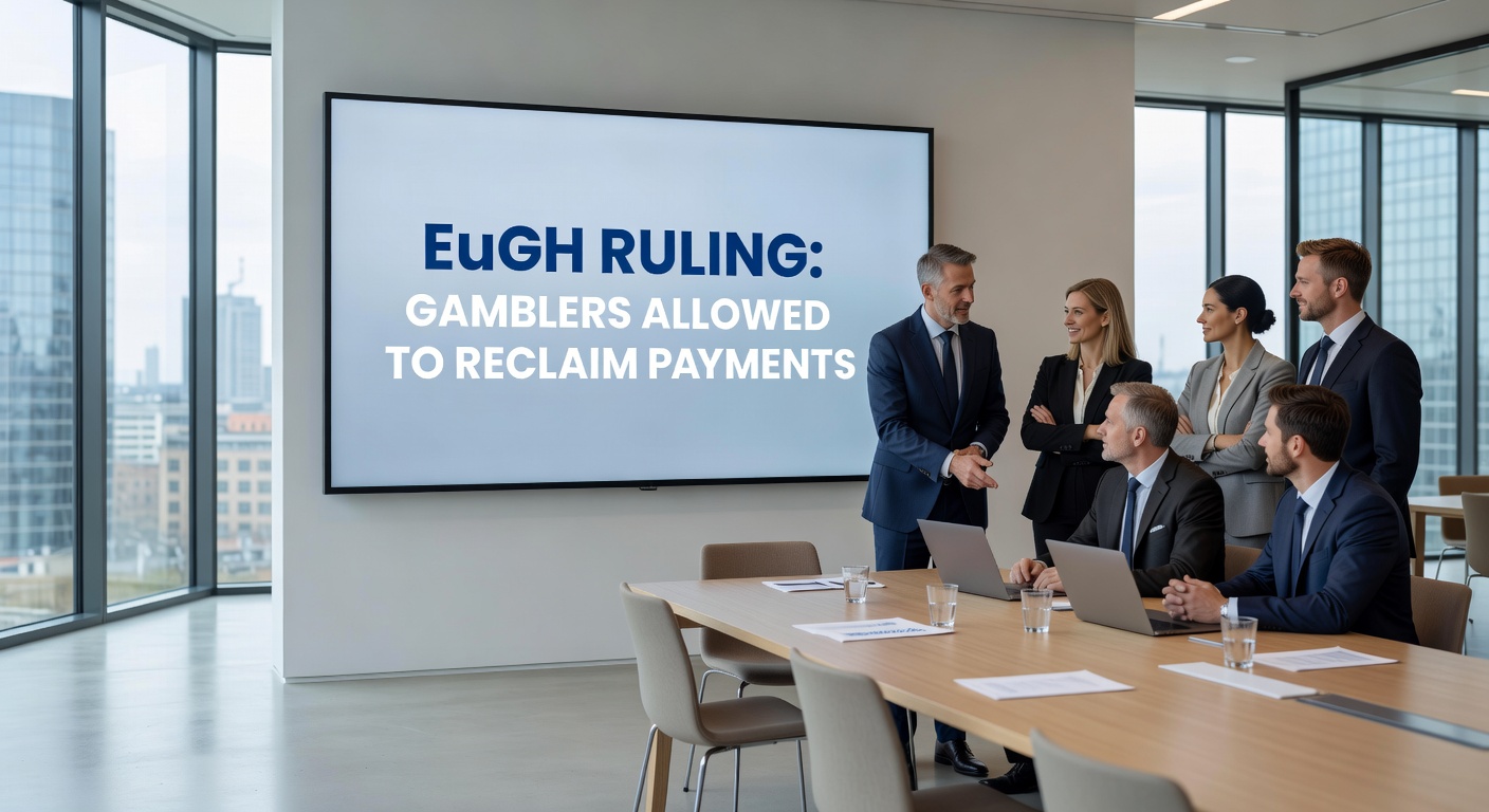 Symbolbild zu Online-Glücksspiel mit Euro-Symbolen und Gerichtshammer, illustriert Rückerstattungsprozesse